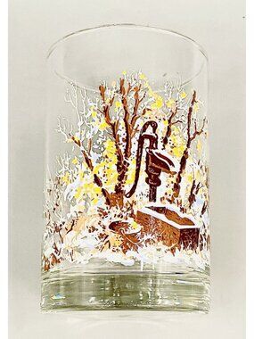 Vintage Arctic Circle Fast Food Glass 1985 H. Francis Sellers Art Winter Scene